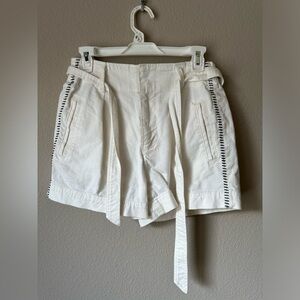 Splendid high waisted white denim tie shorts